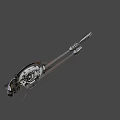 Steampunk Violin Shaped Weapon Featuring Mechanical Gears Metal Structure And String Details 3d model
