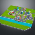 Aerial View Urban Aerial View Micro City Micro City Landscape Urban Micro City Overlook 3d model