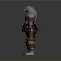 Polar Bear Warrior Character In Armored Outfit For Fantasy Game And Cinematic Use