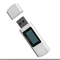 White USB Flash Drive With Digital Screen And Control Buttons For Mobile Digital Storage 3d model