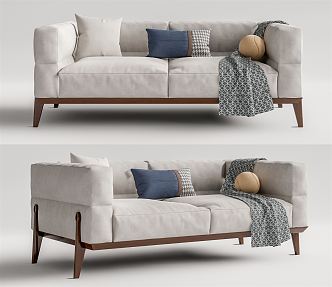 Modern double sofa 3d model