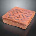 Decorative Red Brick With Intricate Geometric Pattern For Traditional Interior Decor