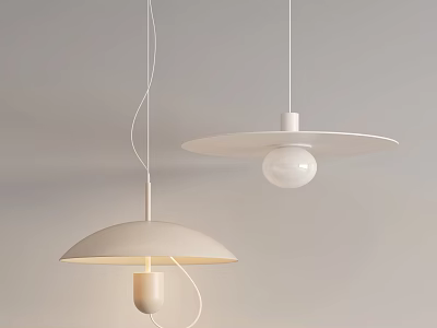 Elegant Modern Minimalist Pendant Lights With White Dome And Spherical Shaped Designs 3d model