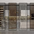 Modern partition glass brick screen partition 3d model