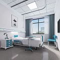 Modern Comfortable Hospital Room Interior With Bedside Table Window Chair And TV
