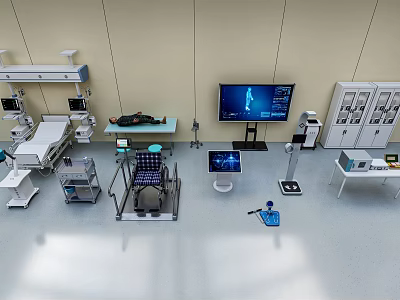 Advanced Medical Devices And Surgical Equipment In Modern Operating Room Setup 3d model