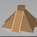Detailed Ancient Pyramid Architectural Structure With Stepped Sides And Top Platform 3d model