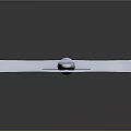 3D Rendered Medieval Sword With Blue Blade Red Handle And Cross Guard On Gray Background