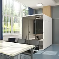 School Library Interior With Wooden Columns Bookshelves Study Desks And Natural Light