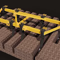 Yellow Industrial Tilling Machinery with Metal Frame and Black Tines for Soil Cultivation
