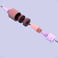 Mechanical Shaft Assembly With Multi Colored Cylindrical Components And Detailed Structure
