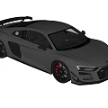 Gray Sleek Audi Sports Car With Black Rear Spoiler Black Wheels And Red Brake Calipers