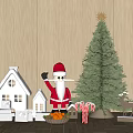 Christmas tree ornaments combination 3d model