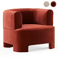 Beige Bouclé Single Seater Sofa With Modern Armrests And Sturdy Block Legs