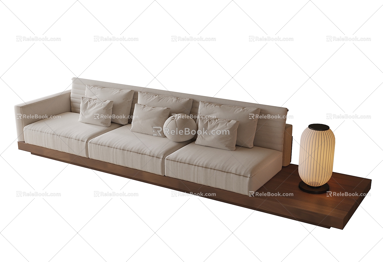 Log wind multi-person sofa 3d model