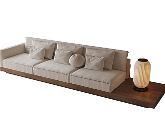 Log wind multi-person sofa 3d model