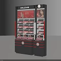 Red And Black Modern Cosmetics Display Shelf With Multiple Layers And Top 3d model