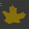 Vibrant Red Maple Leaf with Clear Veins Glossy Surface and Reflection on Gray Background 3d model