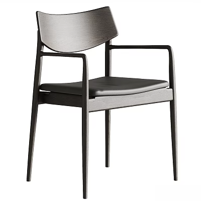 Modern Stylish Armchair With Black Metal Frame And Leather Seat Cushion Design 3d model