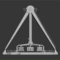 White Tripod Structure Design With Circular Cabin Platform Stairs And Railing