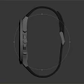 Modern Sport Watch With Black Dial Blue Hands And Rubber Strap Design