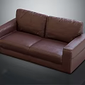 Modern Brown Leather Two Seater Sofa With Comfortable And Stylish Design Look