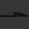 Futuristic Black Boat Concept Streamlined Design With Cockpit And Seats