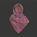 Vibrant Zigzag Pattern Headscarf With Pink Orange And Purple Colors For Daily Wear