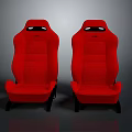 Premium Red Sporty Car Seats Pair For Automotive Racing Interior