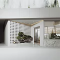 New Chinese Style Door Head Facade 3d model