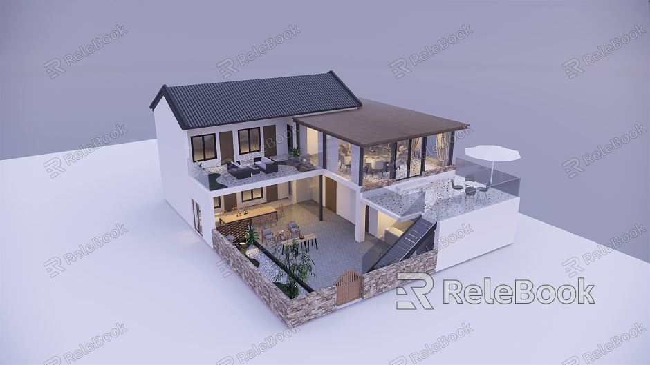 New Chinese Style Folk House Rural Folk House model