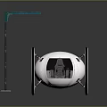Smart Machine With White Spherical Body And Green Extended Mechanical Arm