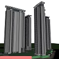 Aerial View Of Modern Urban Architecture With Tall Buildings Roads And Green Spaces