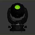 Black Moving Head Light With Green Light Source And Stable Base Design 3d model