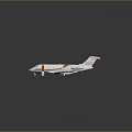 Modern White and Orange Jet with Open Staircase and Sleek Reflective Exterior
