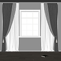 willisau modern curtain fabric curtain 3d model