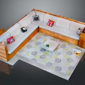 Cozy Living Room Interior With L Shaped Sofa Colorful Cushions Coffee Table And Geometric Rug