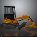 Orange CASE Small Excavator With Tracked Chassis Operator Cabin And Front Bucket 3d model