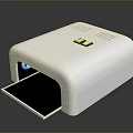 Compact White Desktop Printer With Open Drawer Tray Blue Indicator Light And Top Logo 3d model