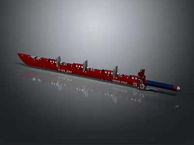 Red Military Weapon System With Multiple Launch Units And Tactical Design Features 3d model