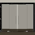 Modern Glass Double Doors With Sleek Design And Black Marble Frame In Interior Room