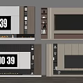 Modern TV Wall Unit With Integrated TV Wooden Shelves And Storage Compartments