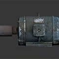 Old Industrial Electric Motor With Metal Casing Base And Label