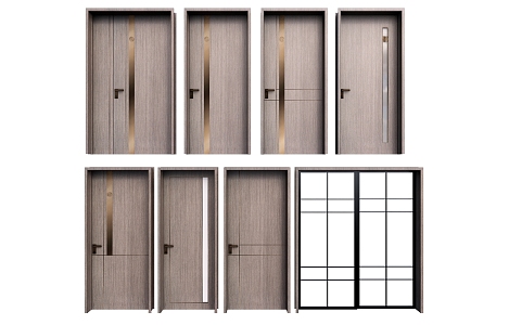 New Chinese Style Flat Door 3d model