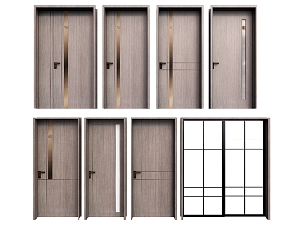 New Chinese Style Flat Door 3d model