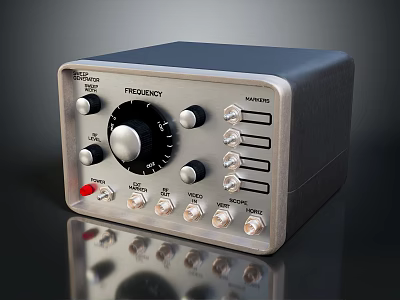 Professional Frequency Control Device With Adjustable Knobs Buttons And Connection Ports 3d model