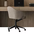 Modern Wooden Desk with Built in Bookshelf and Laptop Dried Flowers Decorative Items