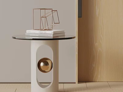 Elegant Luxury Side Table With Round Glass Top And Gold Metal Base For Modern Home 3d model