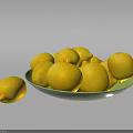 Fresh Juicy Lemons in Green Plate with Single Lemon Beside on White Surface