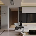 Modern Living And Dining Room Interior Design With TV Wall Sofa Chairs And Coffee Table